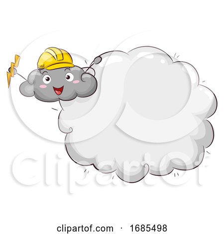 Mascot Thunder Cloud Lightning Safety Illustration by BNP Design Studio
