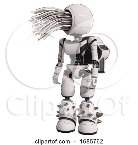 Droid Containing Round Fiber Optic Connectors Head and Light Chest Exoshielding and Ultralight Chest Exosuit and Rocket Pack and Light Leg Exoshielding and Spike Foot Mod. White. by Leo Blanchette