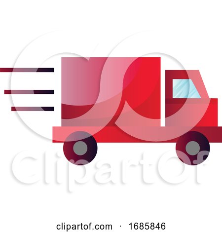 Red Truck in High Speed Vector Illustration on a White Background by Morphart Creations