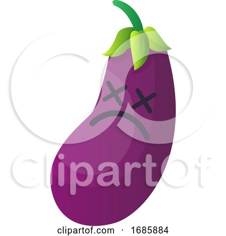 Unconscious Cartoon Eggplant Illustration by Morphart Creations