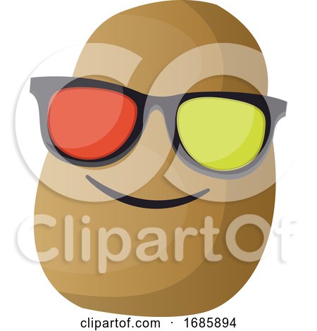 Cartoon Potato Wearing Sunglasses Illustration by Morphart Creations