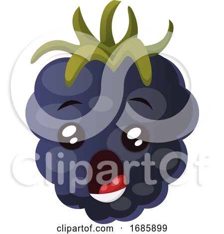 Mulberry Monster with Mouth Wide Open Illustration by Morphart Creations