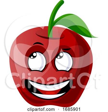 Happy Red Apple Illustration by Morphart Creations