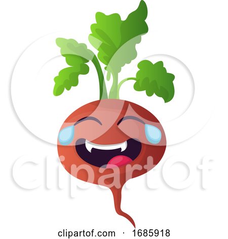 Red Turnip Is Crying with Laughter Illustration by Morphart Creations