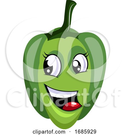 Happy Green Capsicum Illustration by Morphart Creations