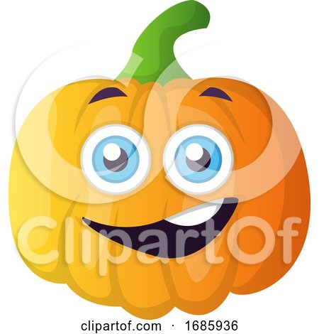 Happy Little Orange Pumpkin Illustration by Morphart Creations