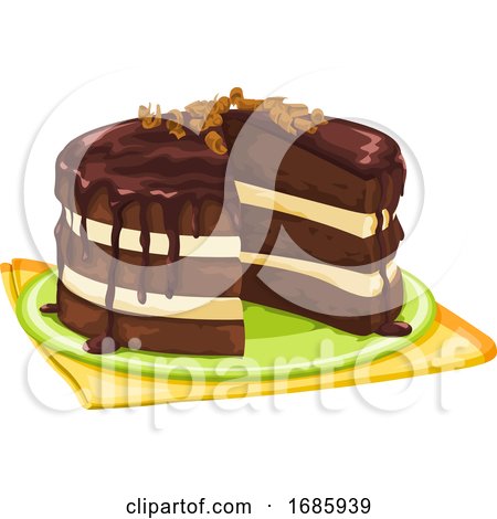 Chocolate Cake with Missing Slice by Morphart Creations