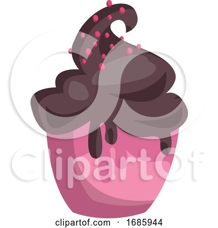 Pink Icecream Cup with chocolate Icecream and Pink Sprinkles on Top by Morphart Creations
