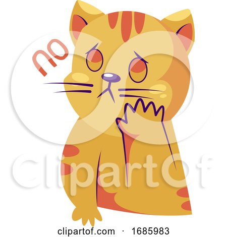 Sad Yellow Cat Saying No by Morphart Creations