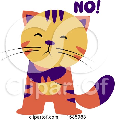 Colorful cat saying No by Morphart Creations