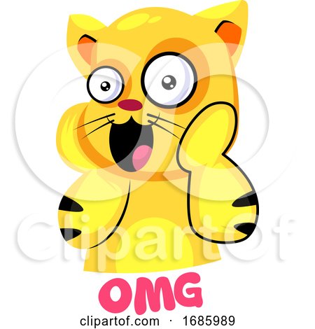 Yellow Suprised Cat Saying OMG by Morphart Creations