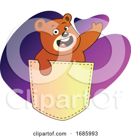 Brown Bear Waving from a Pocket by Morphart Creations