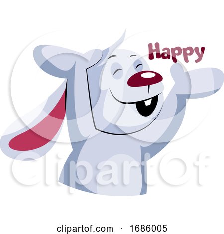 Happy White Rabbit by Morphart Creations