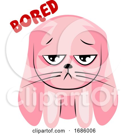 Baby Pink Bunny Saying Bored by Morphart Creations