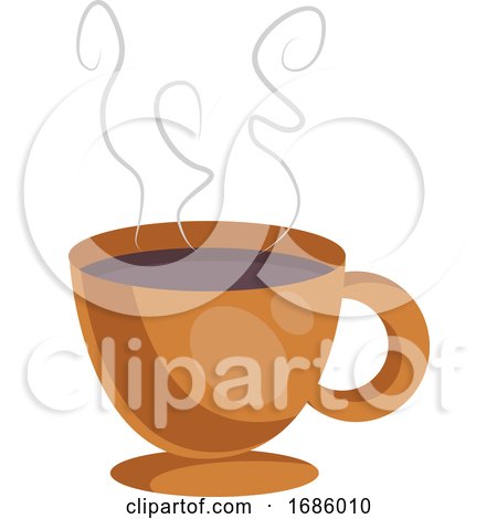 Orange Cup of Coffe Vector Illustration on White Background. by Morphart Creations