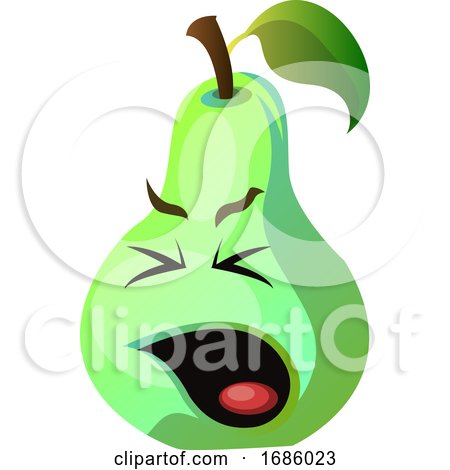 Pear Sick Face Illustration Vector on White Background by Morphart Creations