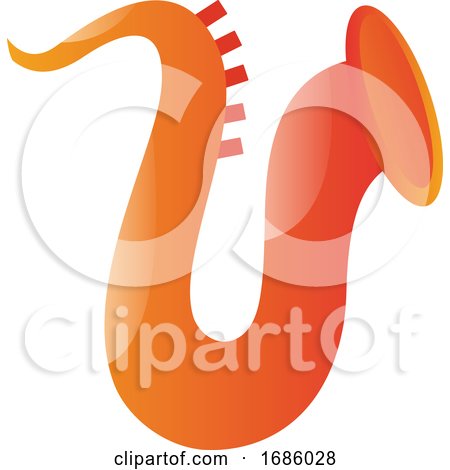 Simple Vector Illustration of a Orange Trumpet on White Background by Morphart Creations