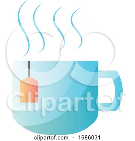 Light Blue Tea Cup Vector Illustration on White Background by Morphart Creations