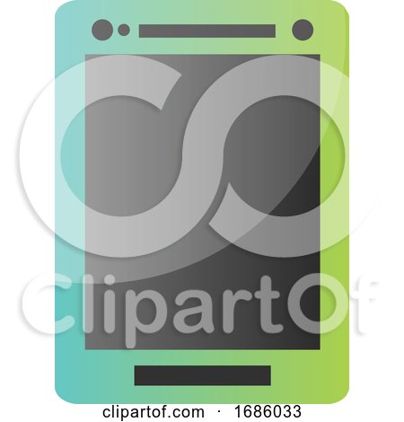Blue and Green Tablet Vector Icon Illustration on a White Background by Morphart Creations