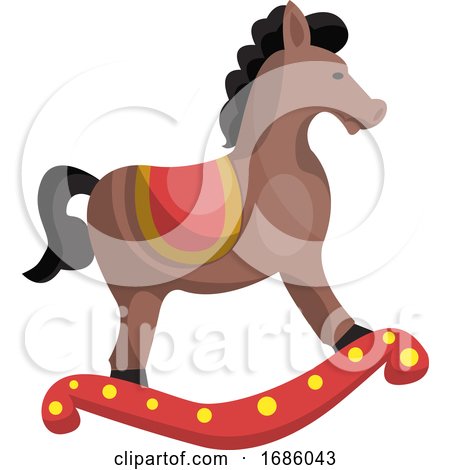 Cute Swinging Horse Vector Illustration on a White Background by Morphart Creations