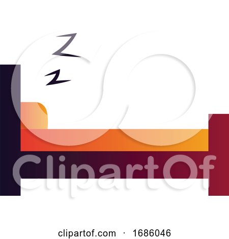 Purple and Orange Bed Simple Vector Illustration on a White Background by Morphart Creations