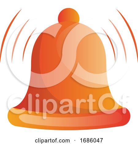 Orange Ringing Bell Vector Illustration on White Background by Morphart Creations