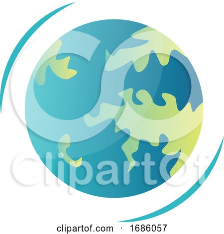 Rotating Planet Earth Vector Illustration on a White Background by Morphart Creations