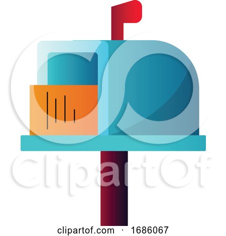 Colorful Letterbox with Letter Inside Simple Vector Illustration on a White Background by Morphart Creations