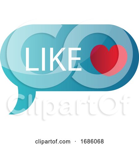 Blue like Message Bubble Vector Icon Illustration on a White Background by Morphart Creations
