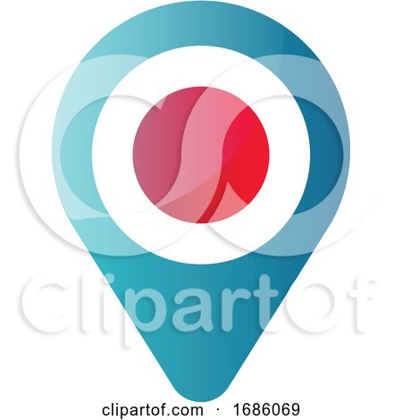 Vector Illustration of a Blue and Red Location Icon on a White Background by Morphart Creations