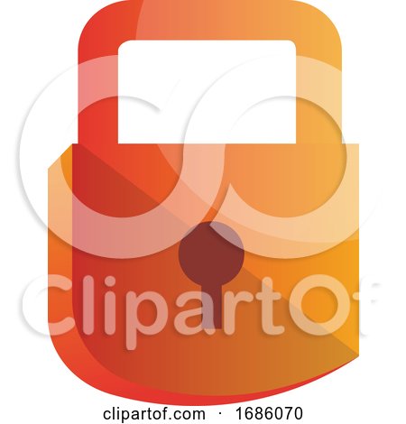 Orange Lock Simple Vector Illustration on a White Background by Morphart Creations