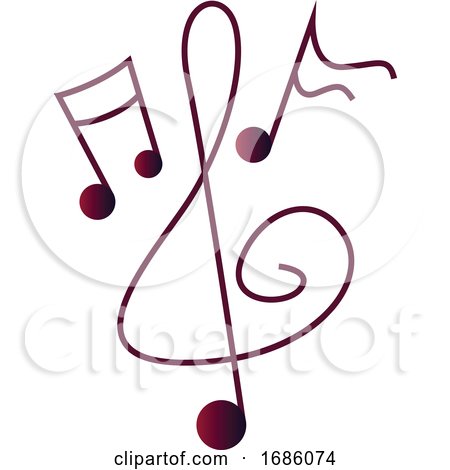 Simple Vector Illustration of a Music Notes on a White Background by Morphart Creations