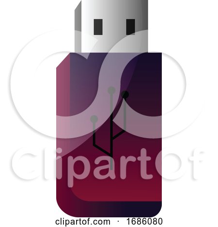 Deep Purple and Pink USB Flashdrive Simple Vector Illustration on a White Background by Morphart Creations