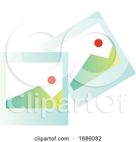Vector Icon Illustration of a Two Simple Photos on White Background by Morphart Creations