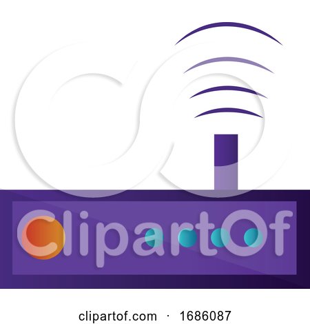 Purple Radio Simple Vector Illustration on a White Background by Morphart Creations