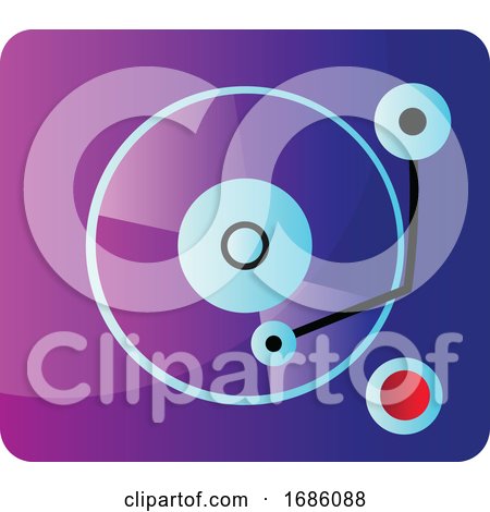 Purple and Blue Music Mixete Vector Illustration on a White Background by Morphart Creations
