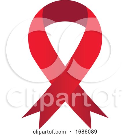 Red Ribbon Vector Illustration on a White Background by Morphart Creations