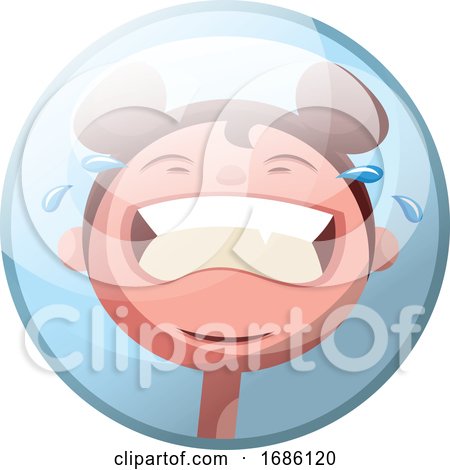 Cartoon Character of a Girl Crying Vector Illustration in Light Blue Circle on White Background by Morphart Creations