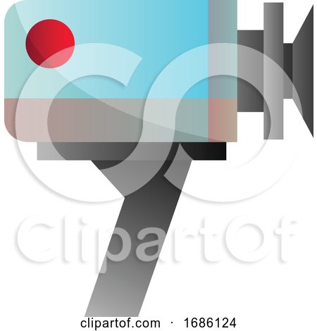 Blue and Grey Old VHS Video Recorder Vector Illustration on a White Background by Morphart Creations