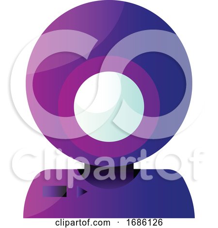 Vector Icon Illustration of a Purple Round Webcam on White Background by Morphart Creations