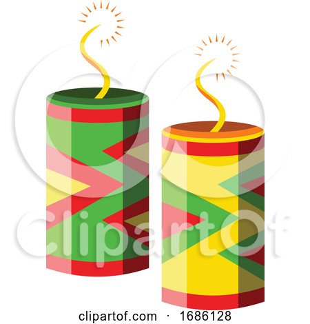 Crackers for Chinese New Year Celebrations Vector Illustration by Morphart Creations