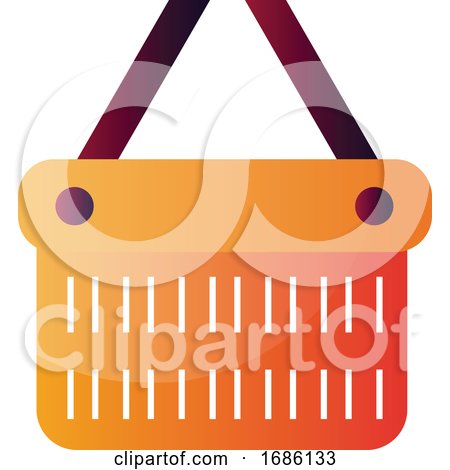 Orange Bucket with Purple Handlers Vector Illustration on a White Background by Morphart Creations