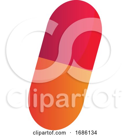 Red and Orange Medicine Capsule Vector Illustration on a White Background by Morphart Creations