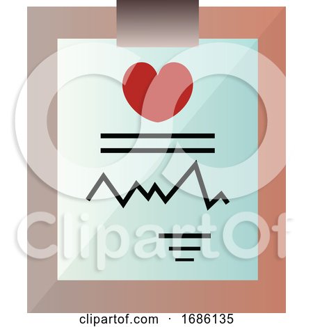 Medical Record on a Clipboard Vector Illustration on a White Background by Morphart Creations
