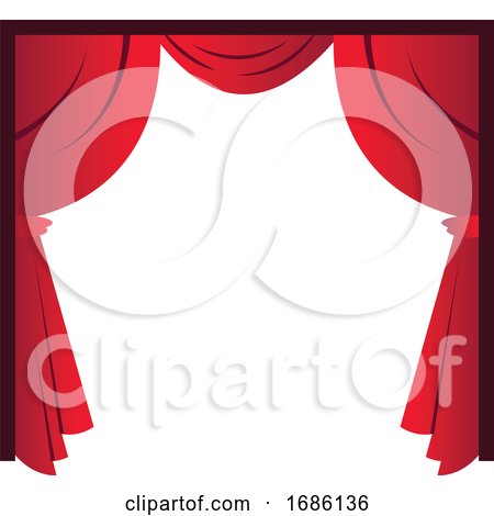 Red Curtains Simple Vector Illustration on a White Background by Morphart Creations