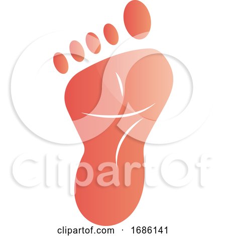Pink Footprint Vector Illustration on a White Background by Morphart Creations