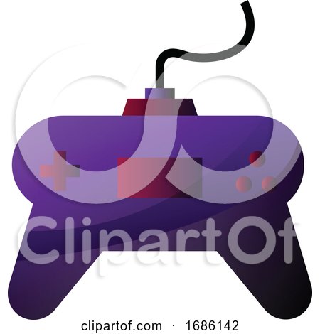 Vector Illustration of a Purple Gamepad on a White Background by Morphart Creations
