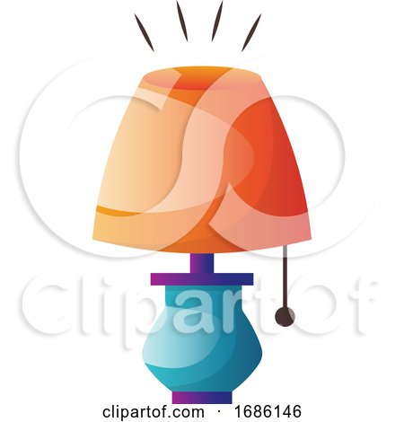 Colorful Table Lamp Vector Illustration on a White Background by Morphart Creations