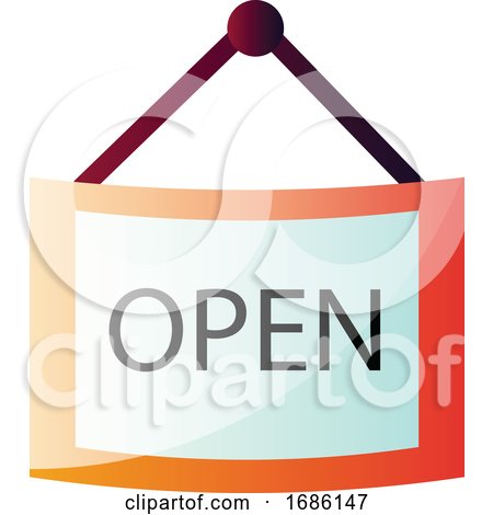 Store Open Paper Sign Vector Illustration on a White Background by Morphart Creations