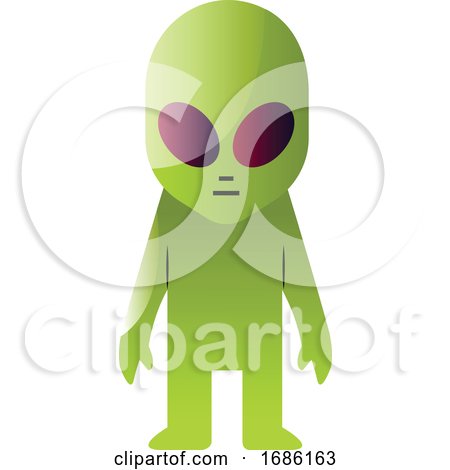 Vector Illustration of Green Alien on a White Background by Morphart Creations
